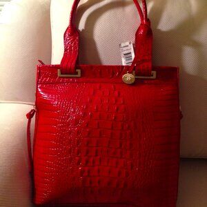 NWT Brahmin Ono Sangria Melbourne Handbag- Red Croc Pattern
